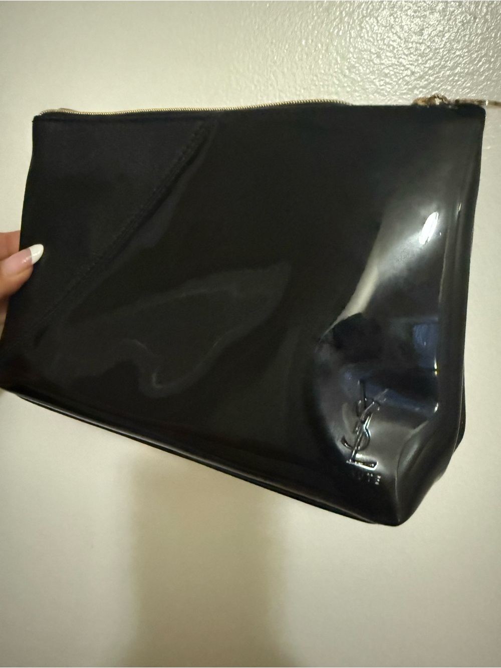 Yves Saint Laurent BEAUTE Black Patent Leather Toiletry Pouch